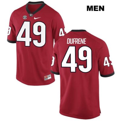 Men's Georgia Bulldogs NCAA #49 Christian Dufrene Nike Stitched Red Authentic College Football Jersey QZS6054SY